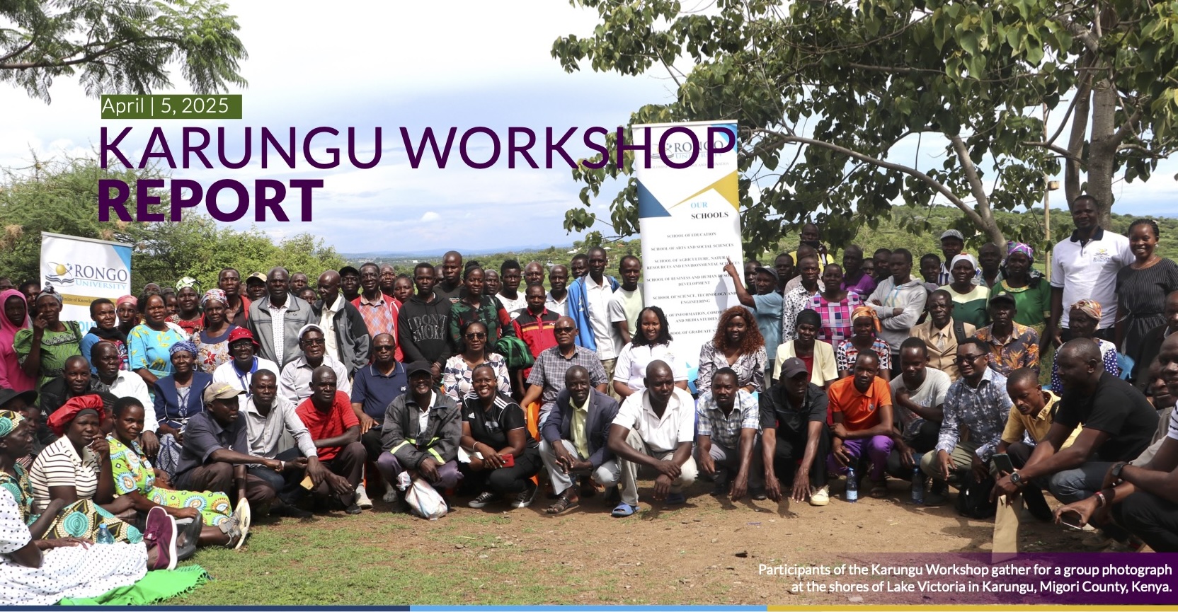 people standing outside under trees during the Karungu Workshop, Migori County, Kenya