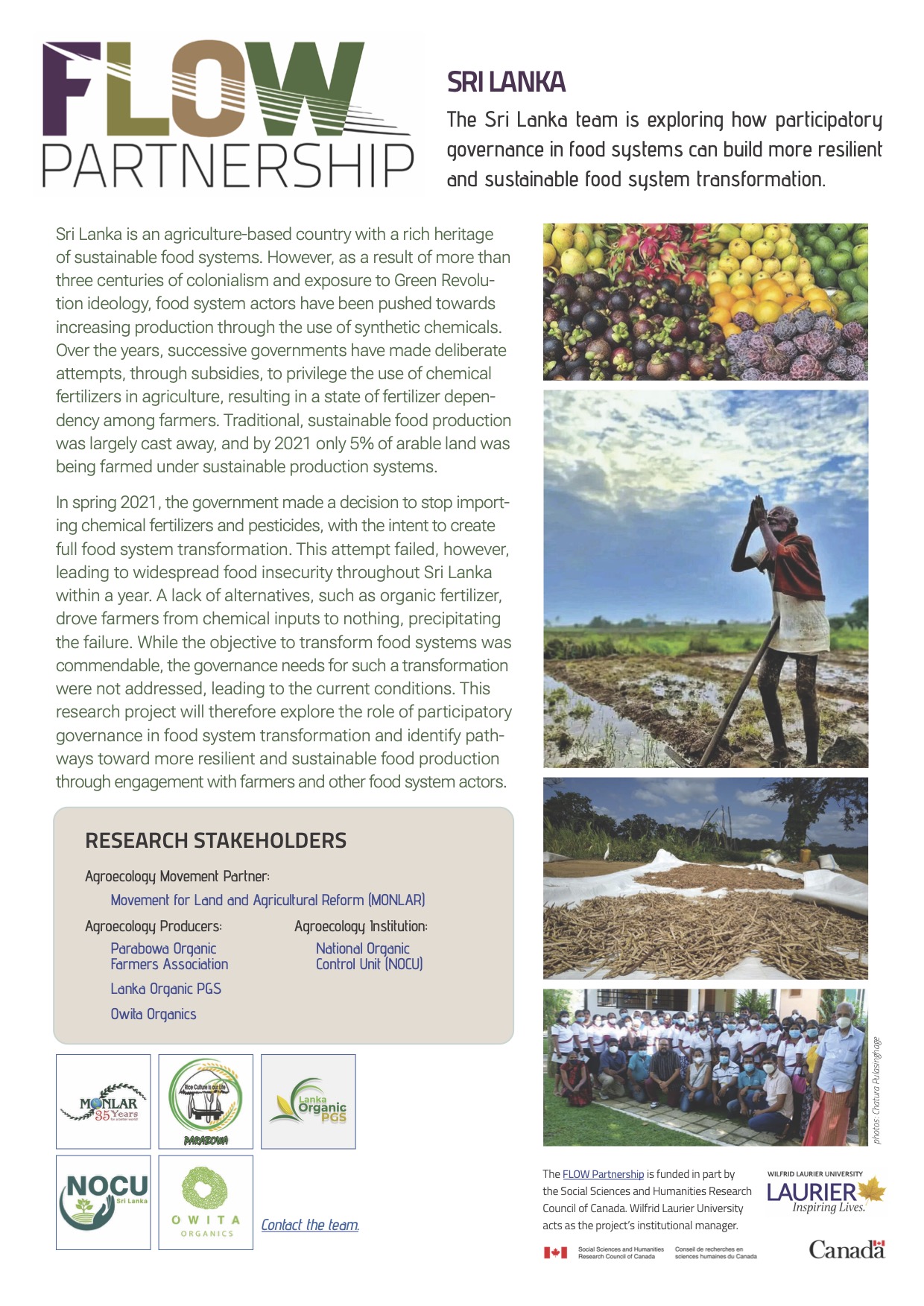 Sri Lanka project one-pager 